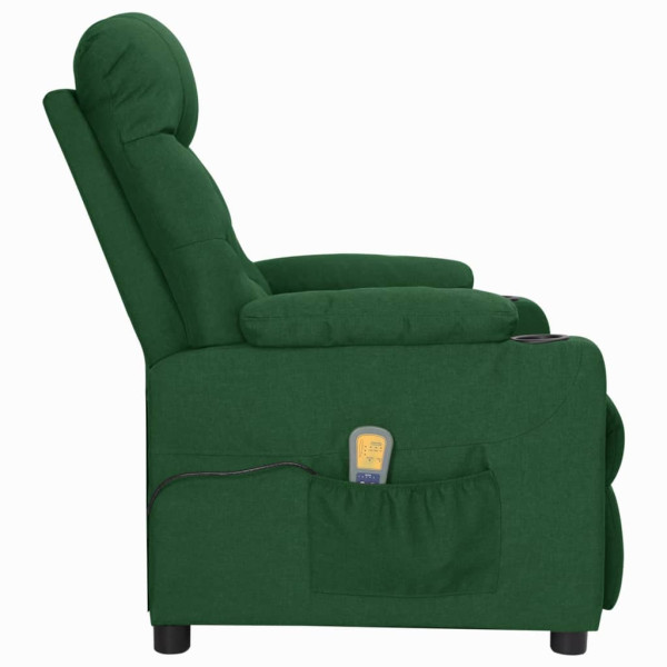 Sillón de masaje de tela verde oscuro M 3