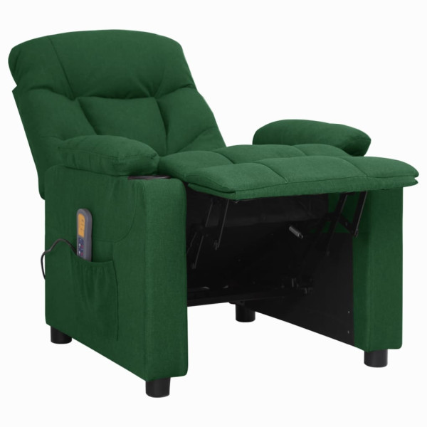 Sillón de masaje de tela verde oscuro M 4