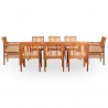 Set comedor de jardín 9 pzas y cojines madera maciza de acacia 2