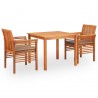 Set comedor de jardín 3 pzas y cojines madera maciza de acacia 1