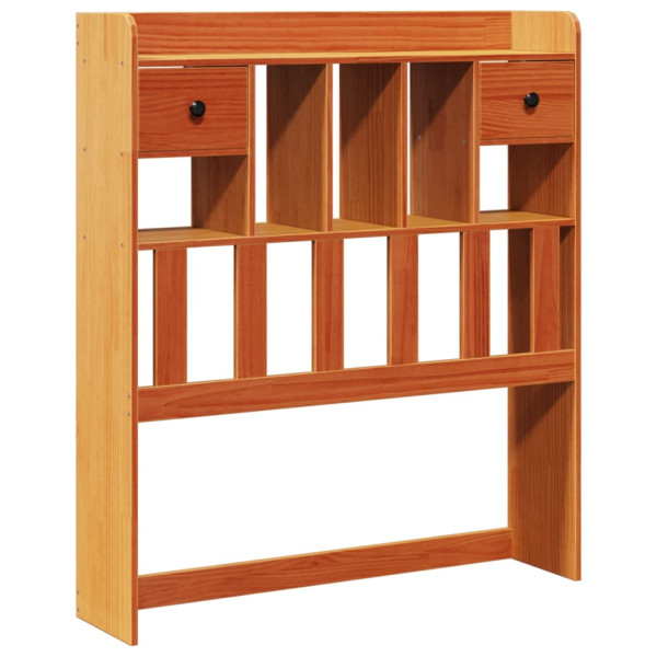 Cabecero de cama almacenaje madera maciza pino marrón 100 cm M 2