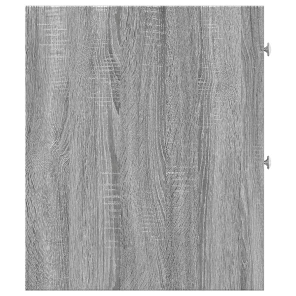 Armario de baño estrecho con ruedas madera gris Sonoma M 5