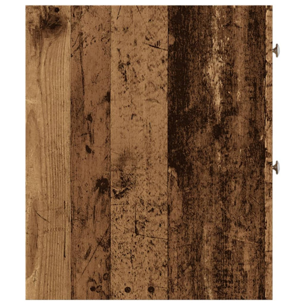 Armario de baño estrecho con ruedas madera envejecida M 5