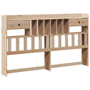 Cabecero de cama almacenaje madera maciza pino marrón 75 cm H