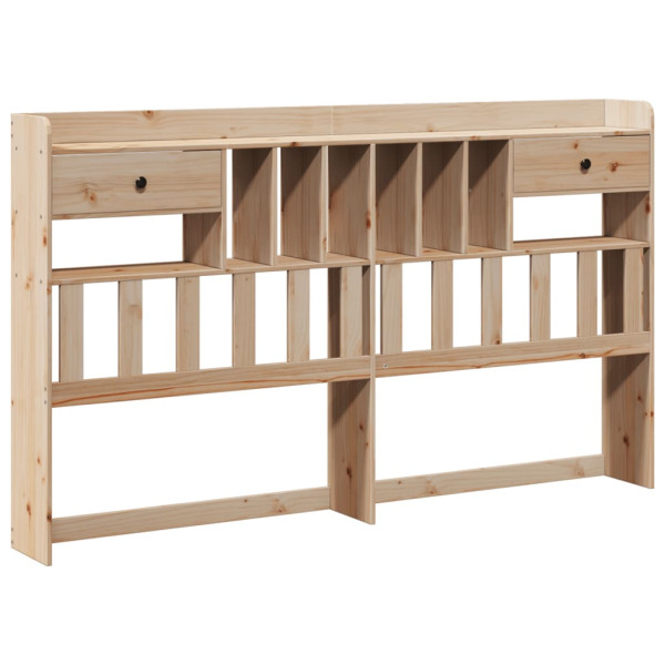 Cabecero de cama almacenaje madera maciza pino marrón 75 cm M 2