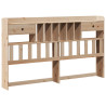 Cabecero de cama almacenaje madera maciza pino marrón 75 cm 2