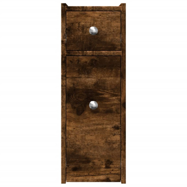 Armario de baño estrecho con ruedas madera roble ahumado M 4