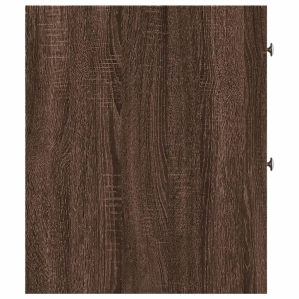 Armario de baño estrecho con ruedas madera marrón roble M 5