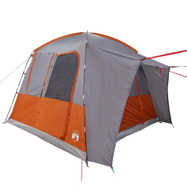 Tenda de campismo p/ 4 pessoas impermeável cinzento/laranja M 5