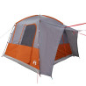 Tenda de campismo p/ 4 pessoas impermeável cinzento/laranja 5