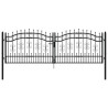 Puerta de valla punta lanza acero recubierto negro 305x151cm 2