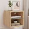 Mueble de TV de pared con luces LED roble Sonoma 30x28.5x30 cm 1