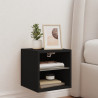 Mueble de TV de pared con luces LED negro 30x28.5x30 cm 4