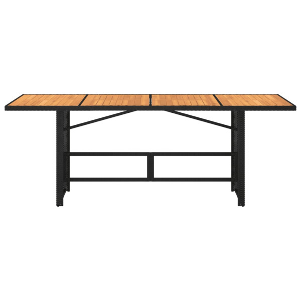 Mesa de jardín superficie madera acacia ratán negro 190x80x75cm M 4