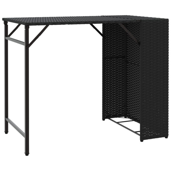 5 pcs conjunto de jantar para jardim dobrável vime PE preto M 4