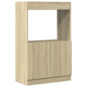 Aparador alto madera ingeniería roble Sonoma 63x33x100 cm H