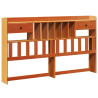 Cabecero de cama almacenaje madera maciza pino marrón 200 cm 2