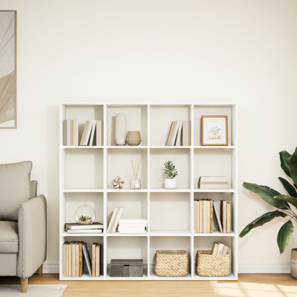 Estantería librería madera ingeniería blanca 137.5x29x137.5 cm M 3