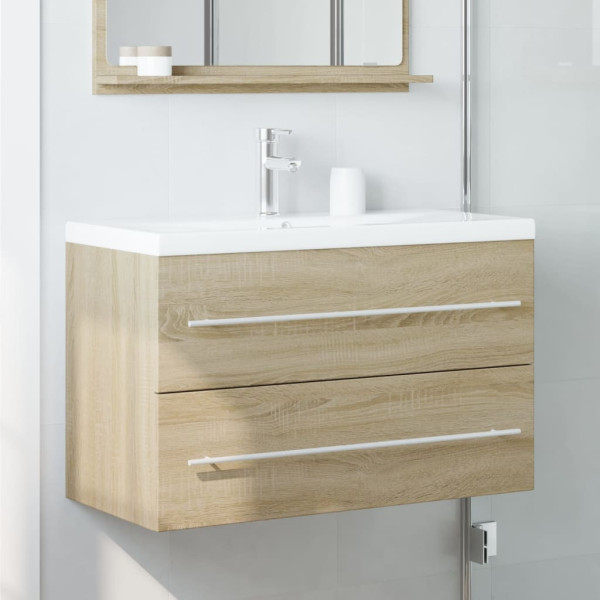 Armario para lavabo aglomerado madera envejecida 80x38.5x48 cm M 3