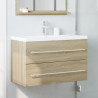 Armario para lavabo aglomerado madera envejecida 80x38.5x48 cm 3