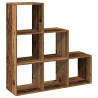 Librería divisor 3 niveles madera envejecida 99x29x99 cm 2