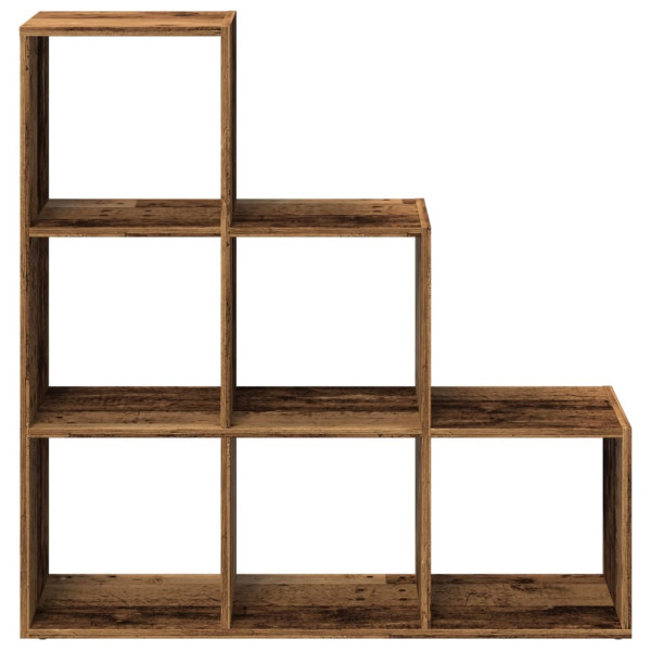 Librería divisor 3 niveles madera envejecida 99x29x99 cm M 5