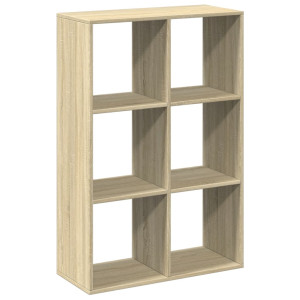 Librería divisor madera ingeniería roble Sonoma 69.5x29x103.5cm H