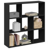Librería divisora madera de ingeniería negra 102x29x103.5 cm 1