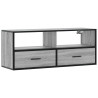 Mueble de TV madera y metal roble ahumado 100x31x39.5 cm 2