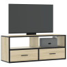 Mueble TV madera ingeniería y metal roble Sonoma 100x31x39.5 cm 1