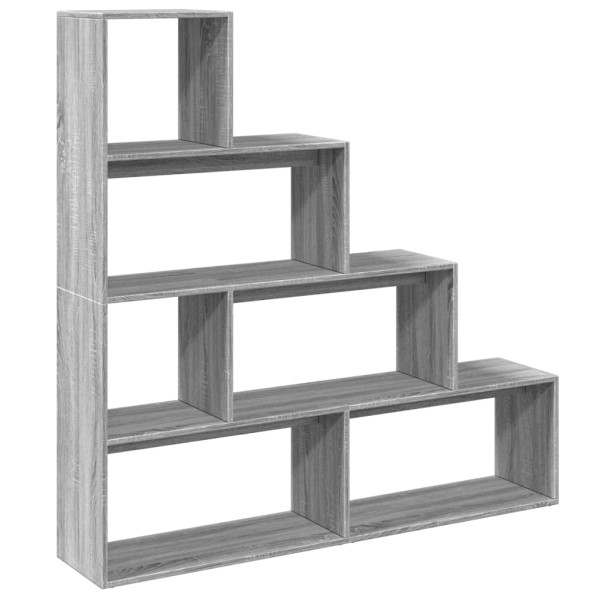 Librería divisora 4 niveles madera gris Sonoma 143.5x29x143.5cm M 2