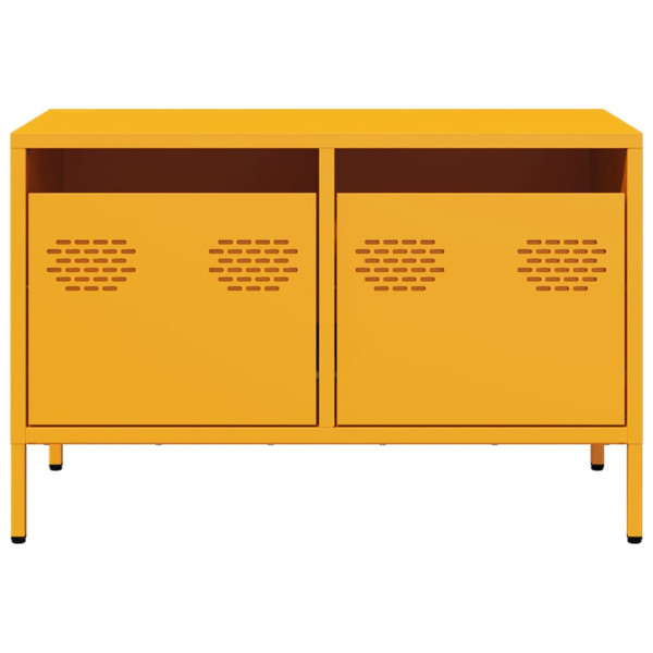 Mueble TV acero laminado en frío amarillo mostaza 68x39x43.5 cm M 4