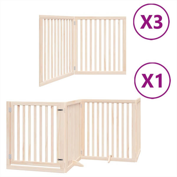 Puerta para perros plegable 10 paneles madera de álamo 800 cm M 2