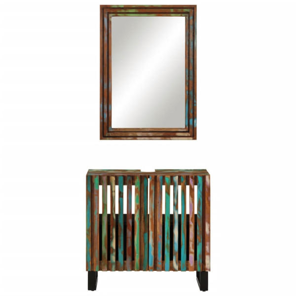 Conjunto de muebles de baño 2 piezas madera maciza de acacia M 3