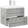 Set muebles de baño 2 piezas madera contrachapada gris hormigón 1