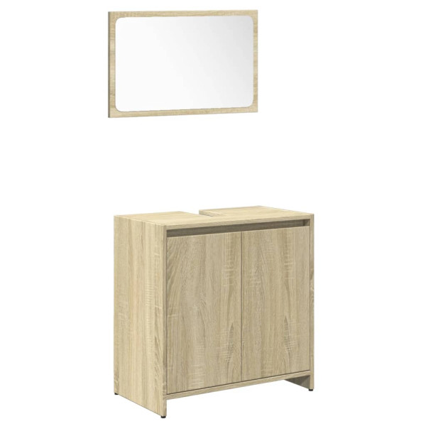 Juego de muebles de baño 4 pzas contrachapada roble Sonoma M 4