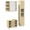 Set de muebles de baño 3 pzas madera contrachapada roble Sonoma 2