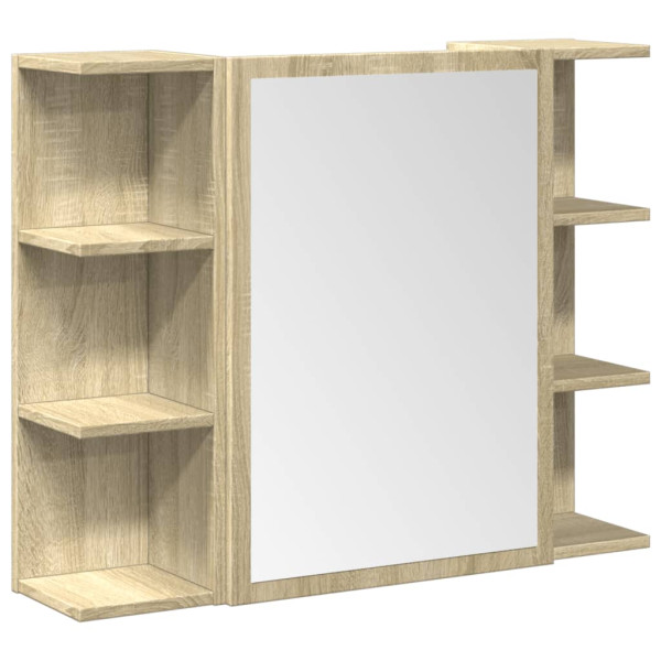 Set de muebles de baño 3 pzas madera contrachapada roble Sonoma M 4