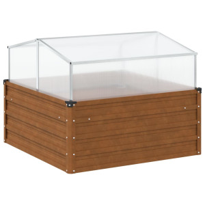 Vaso/floreira com estufa aço resistente às intempéries H