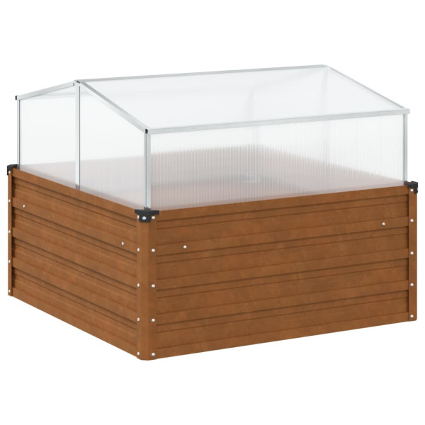 Jardinera con invernadero acero oxidado M 2