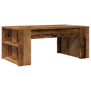 Mesa de centro madera ingeniería madera envejecida 102x55x42 cm H