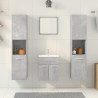 Juego muebles de baño 4 pzas madera contrachapada gris hormigón 3