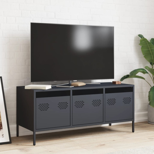 Mueble de TV acero laminado en frío antracita 101.5x39x43.5 cm M 3