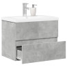 Set muebles de baño 2 piezas madera contrachapada gris hormigón 1