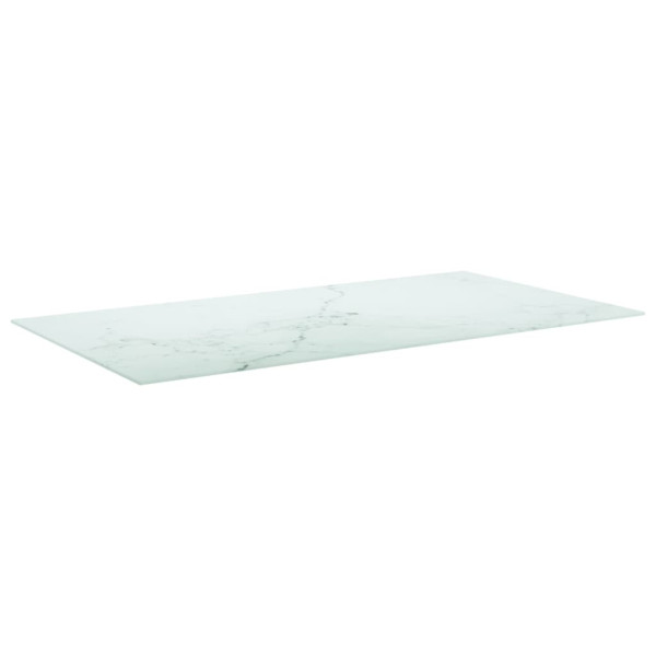 Tablero mesa diseño mármol vidrio templado blanco 120x65 cm 8mm M 2