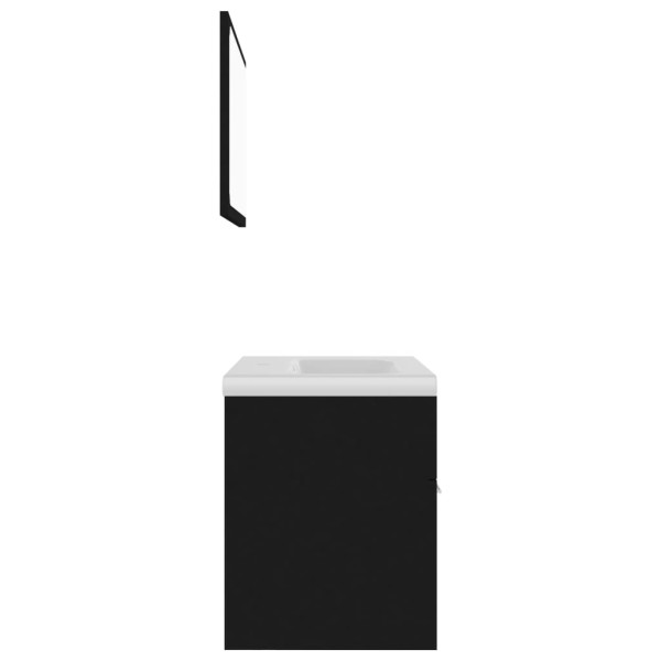 Juego de muebles de baño madera de ingeniería negro M 3