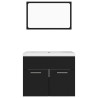 Juego de muebles de baño madera de ingeniería negro 4