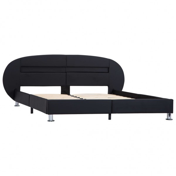 Estructura de cama con LED cuero sintético negro 180x200 cm M 3