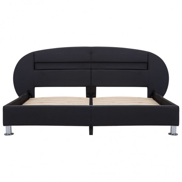 Estructura de cama con LED cuero sintético negro 180x200 cm M 4