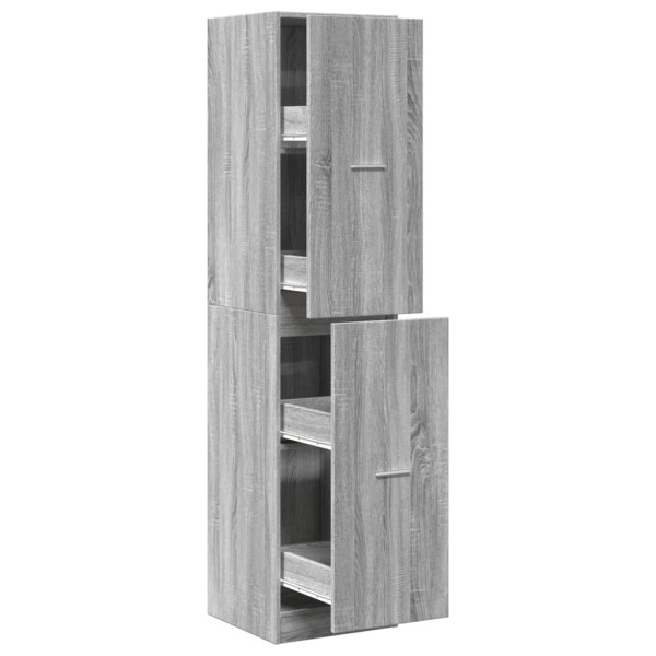 Armario botiquín madera ingeniería gris Sonoma 40x41x174.5 cm M 2